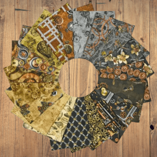 19 Fat Quarters - Assorted Full Steam Ahead Steam Punk Fat Quarter Bundle