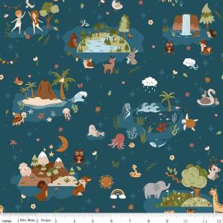 Created with Love Main Ocean Cotton Fabric