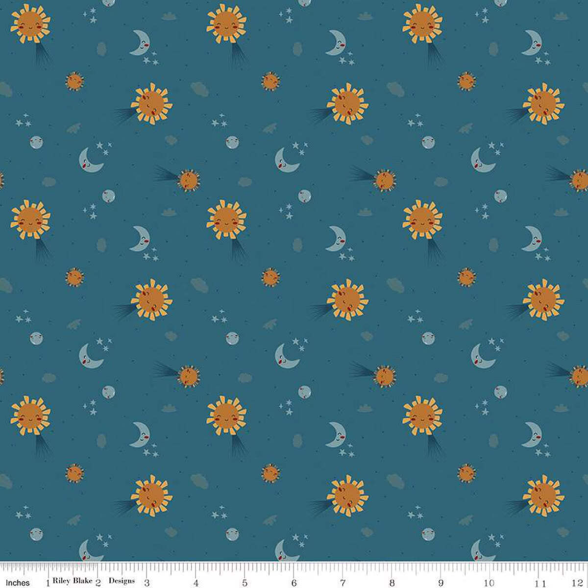 Created with Love Light & Dark Ocean Cotton Fabric