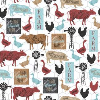 Family Farm Poppy Cotton Fabric