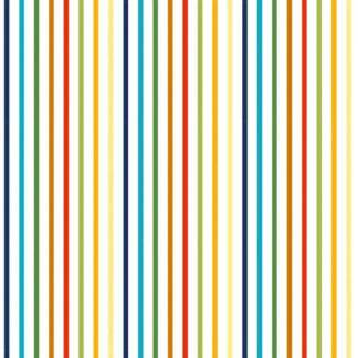 Zooville Stripes White Cotton Fabric
