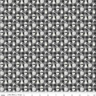 Woodsman Lumberjack Plaid Black Cotton Fabric