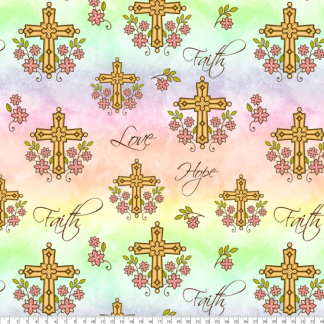 Christian Crosses Anti-Pill Fleece Fabric