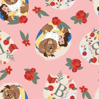 Beauty and The Beast Badges Fleece Fabric
