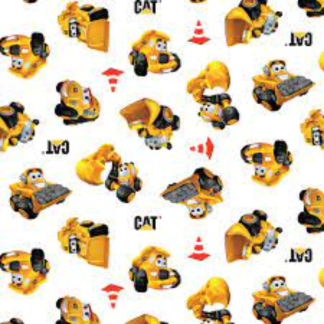 CAT® Building Crew Wigglers Equipment White Cotton Fabric