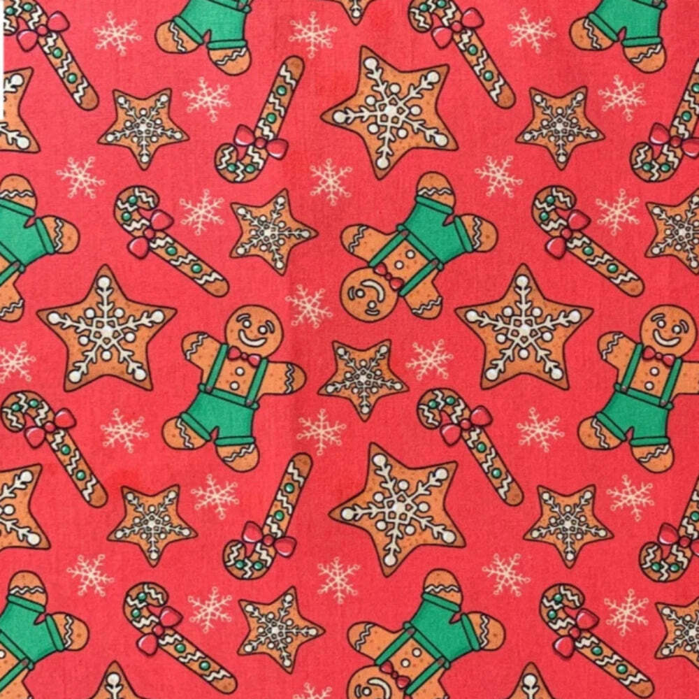 Ginger Breadman Seasonal Cotton - 1/2 Yard Precut
