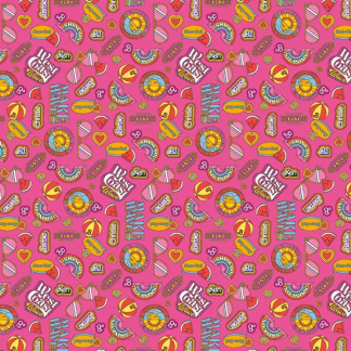 Malibu Barbie Icons Hotpink Cotton Fabric