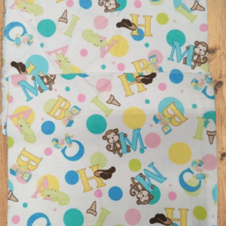 Nursery ABC Flannel 2 piece 15"x20" Fabric Precut