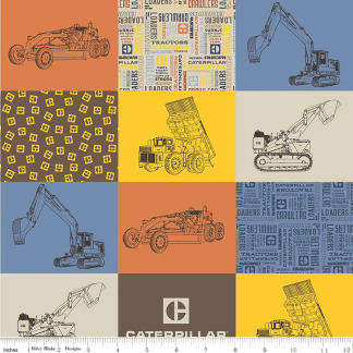 Vintage Caterpillar® Cheater Print Cotton Fabric