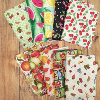 10 Fat Quarters - Assorted Fruit Theme Prints Fat Quarter Bundle