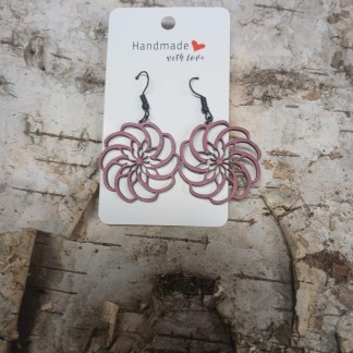 Handmade with Love - Natural Wood Medallion Earrings