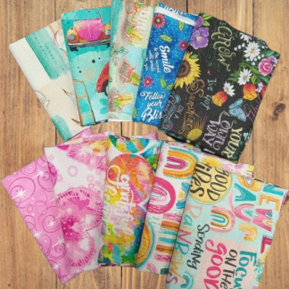 10 Fat Quarters - Good Vibes Inspirational Fat Quarter Bundle