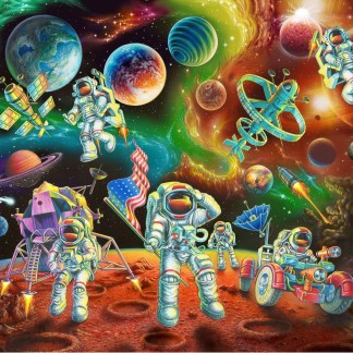 Moonwalkers 36" Wide Panel Cotton Fabric