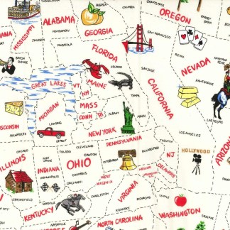 Handmade Placemat Or Table Runner US State Map