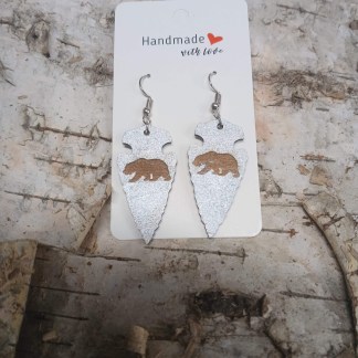 Handmade with Love - Natural Wood Arrowhead Earrings