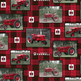Farmall Tractor Plaid Cotton Fabric