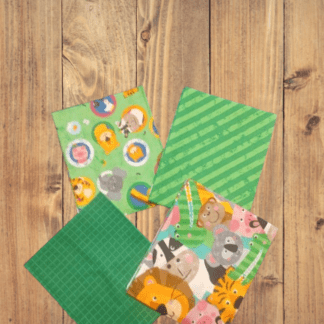4 Fat Quarter - Assorted Noah & Friends II Green Theme Fat Quarter Bundle