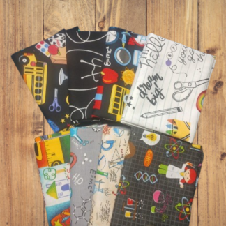 8 Fat Quarters - Assorted School Educational Fat Quarter Bundle