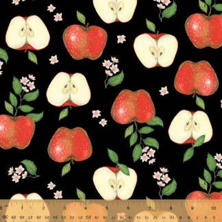 Handmade Placemat Or Table Runner Just Fruit Apples Black