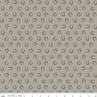 Cowboys Horseshoes Khaki Cotton Fabric