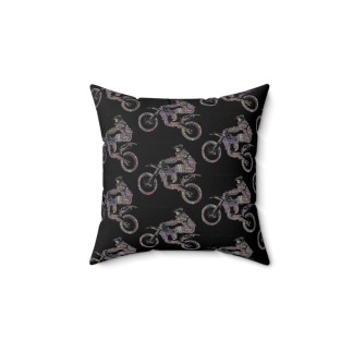 Motorcycle Rider Square Pillow – Cozy Décor for Bike Enthusiasts