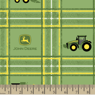 John Deere Tractor Plaid Cotton Fabric