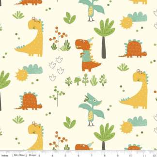 Eat Your Veggies! 43/44"W Cream Cotton Fabric