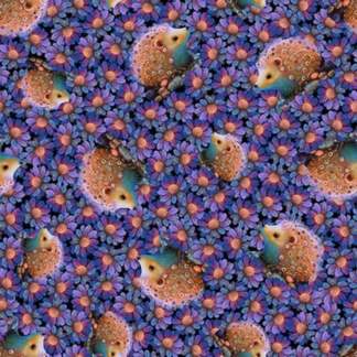 Handmade Valance or Curtain Panel Night Garden Hedghogs