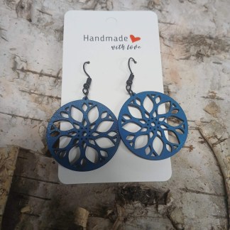 Handmade with Love - Natural Wood Medallion Earrings