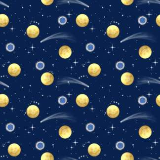 Handmade Placemat Or Table Runner Celestial Planets Navy