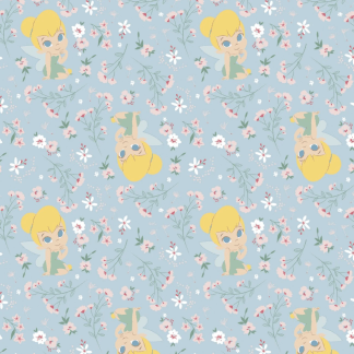 Tinker Bell Blue Cotton Fabric