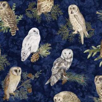 Handmade Placemat Or Table Runner Winter Haven Owls Blue