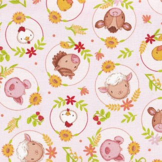 Handmade Placemat Or Table Runner Farm Babies Portraits Pink