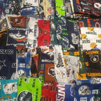 Assorted Sport Teams Football Licensed Cotton Fabric - 12oz Scrap Small Pieces B