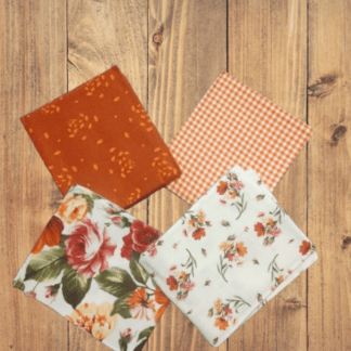 4 Fat Quarters - Assorted Harvest Rose Orange Theme Flannel Fat Quarter Bundle