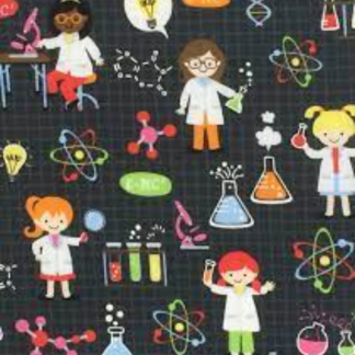 Science Girl Cotton Fabric