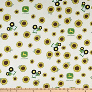 John Deere Nursery Sunflower Toss Cotton Fabric
