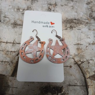 Handmade with Love - Natural Wood Horseshoes Earrings