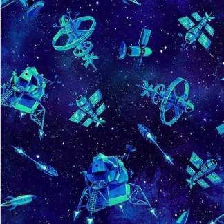 Spacecraft Cotton Fabric