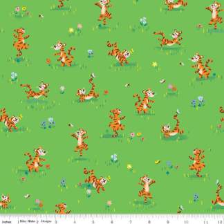 100 Aker Woods Tigger Bounce Green Cotton Fabric