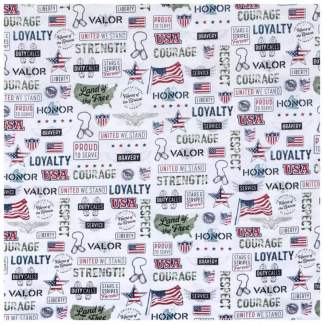 United We Stand Cotton Calico Fabric