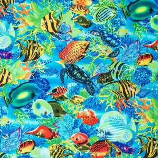 Handmade Placemat Or Table Runner Sea Life Paradise Tropical Fish Calico