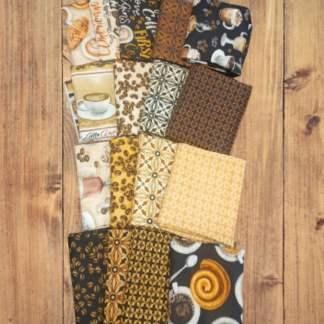 Assorted For the Love of Coffee Cotton - 1/2 Yard Cuts - 10 Prints- Fabric Bundl