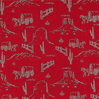 John Wayne Landscape Red Cotton Fabric