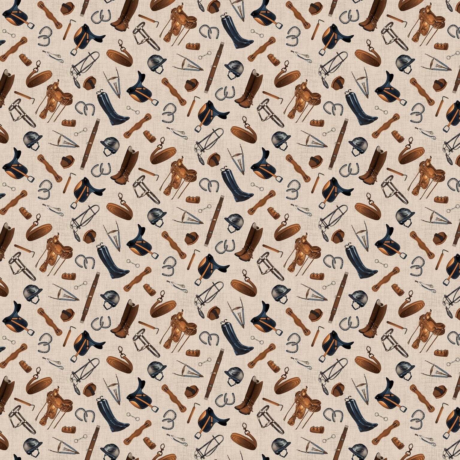 Cottonwood Stables Tan Cotton Fabric