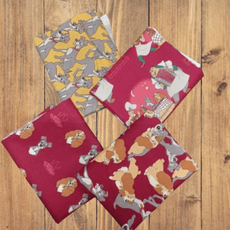 4 Fat Quarters - Assorted Lady and the Tramp Fat Quarter Bundle