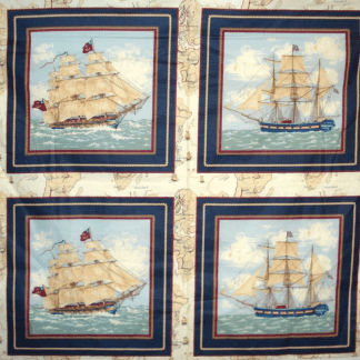 45" Ancient Mariners Pillow Panel Navy Cotton Fabric