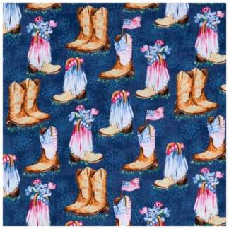 Handmade Placemat Or Table Runner Cowboy Boots Patriotic Cotton