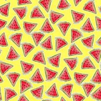 Handmade Placemat Or Table Runner Happy Campers Watermelons Yellow