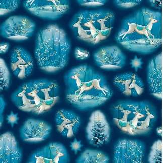 Handmade Placemat Or Table Runner Winter Wishes Blue